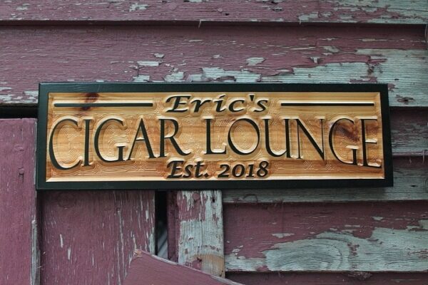 custom cigar lounge sign