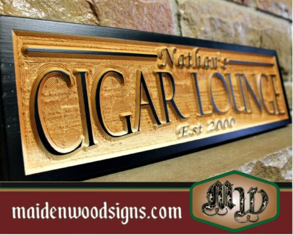 personalized cigar lounge sign