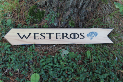 Westeros Sign Wood Yard Signs Fantasy Land Arrows | 6 pcs set | Design Your Own!