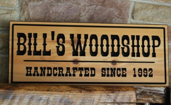 workshop woodshop sign