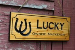 stall nameplate lucky horseshoe