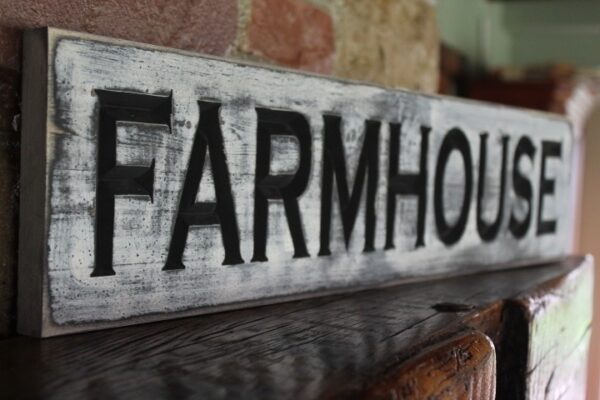 distressed wood farmhouse sign