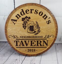 Barrel Head Sign,home bar, custom made Personalized pub sign