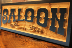 custom wood sign saloon