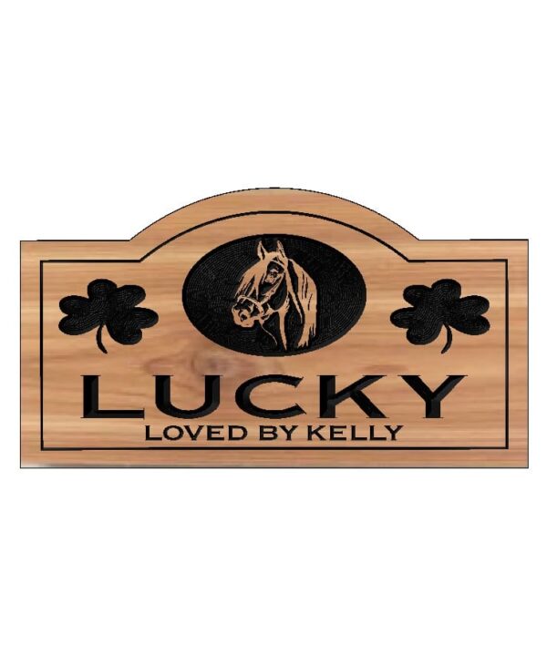 Alternative view of Custom Horse Stall Sign Name Plaque
