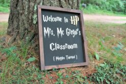 Alternative view of Framed Teacher Name Sign Harry Potter Themed