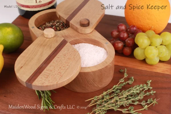 Salt and Spice Keeper | Double compartment Salt Cellar | Spice Storage Box