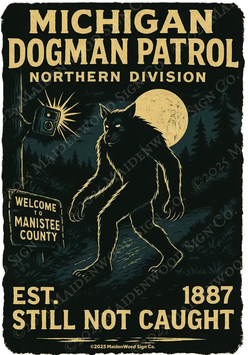 Michigan Dogman Patrol T-Shirt – Northern Division | Retro Cryptid Ranger Apparel - Image 2