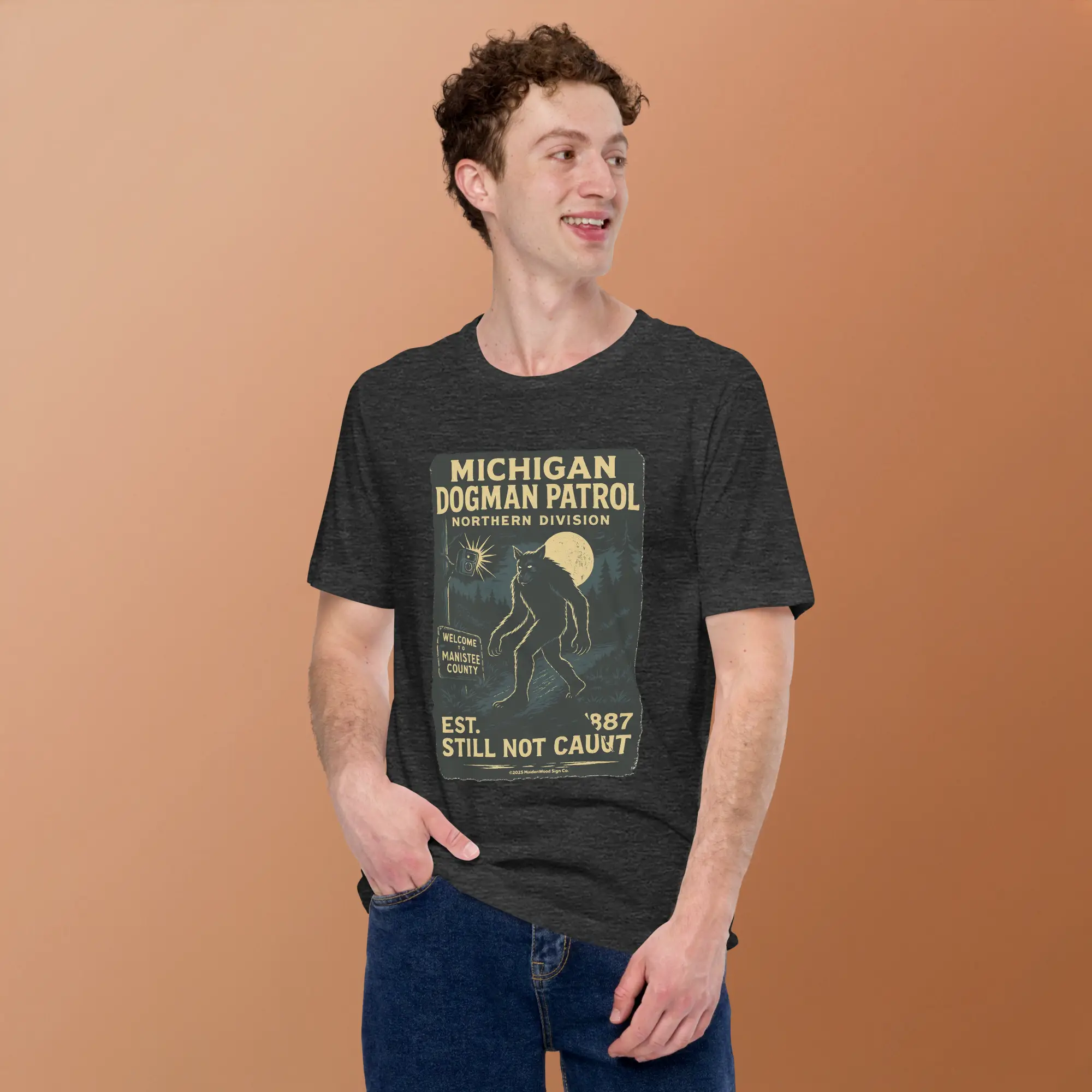 Michigan Dogman Patrol T in dark gray