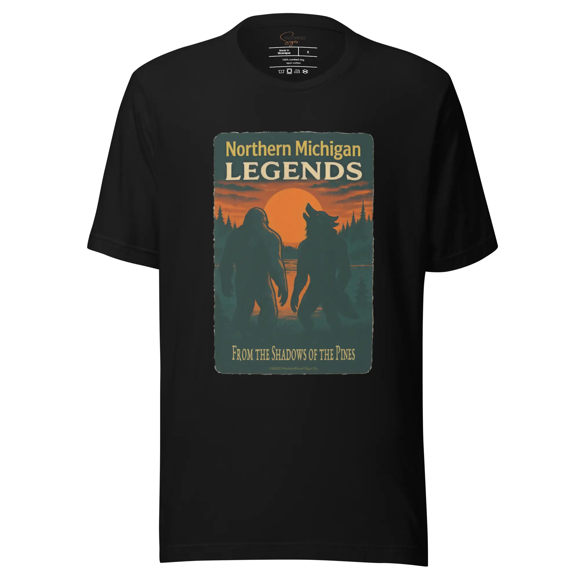 Northern Michigan Legends Bigfoot and Dogman Shirt by Maidenwood Signs