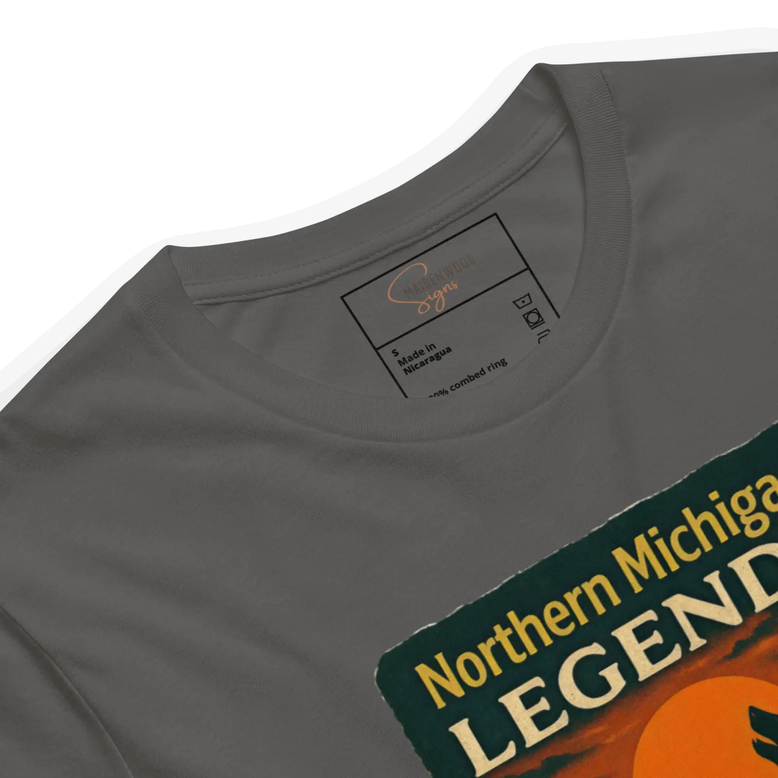 Northern Michigan Legends T-Shirt – Dogman & Bigfoot Silhouette | Retro Cryptid Apparel - Image 4