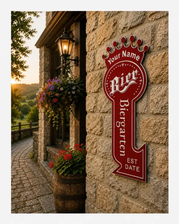 Customizable Biergarten Bar Oktoberfest Signs   |  indoor | outdoor Weatherproof Patio Outdoor Name Sign
