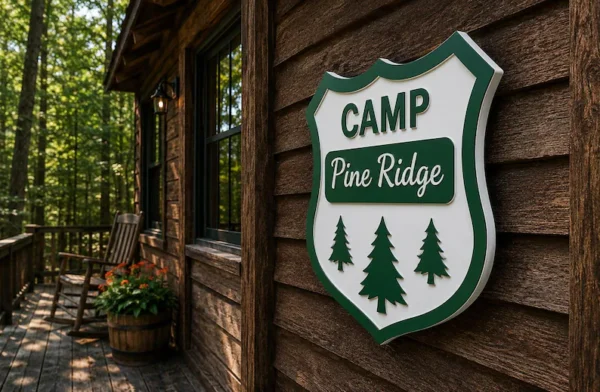 Alternative view of Custom Camp Sign – National Forest-Inspired PVC Sign for Outdoor Use