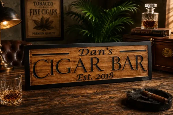 Cigar Bar Sign wooden cigar sign