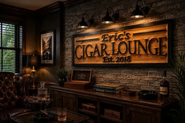 Personalized Cigar Lounge Sign