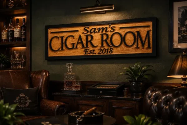 Personalized Cigar Room Sign