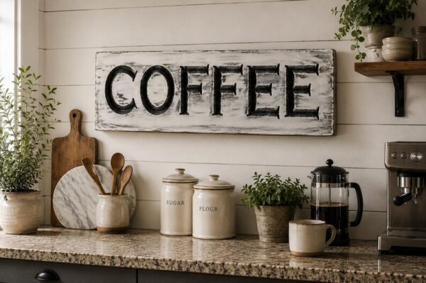 Farmhouse COFFEE Sign rustic distressed