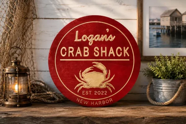 Personalized Crab Shack Sign | custom round signs
