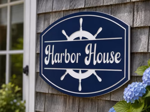 Alternative view of Helm Address Sign Personalized PVC  |  indoor | outdoor