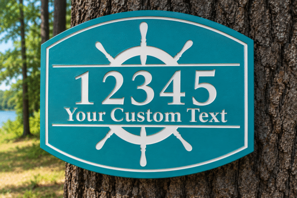 Helm Address Sign Personalized PVC  |  indoor | outdoor
