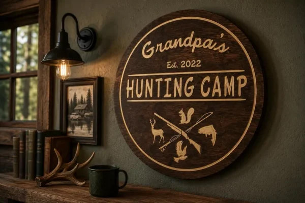 Personalized Hunting Camp Sign | custom round signs