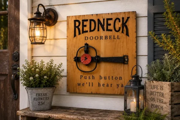 Redneck Doorbell - Funny Signs - funny porch signs - unique gifts