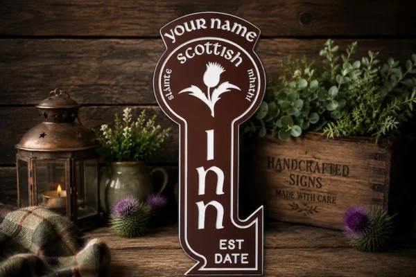 Scottish Thistle Inn, Pub Decor, Bar Signage  |  indoor | outdoor Weatherproof Scottish Theme