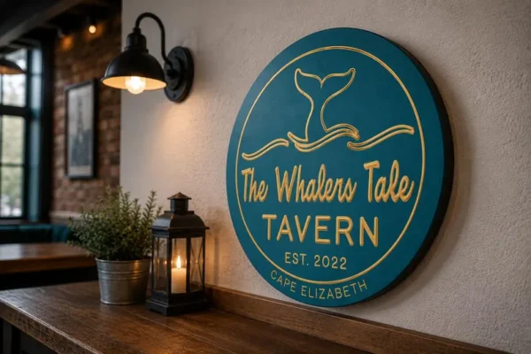 Alternative view of Personalized Tavern Sign | custom round bar signs