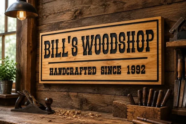 Alternative view of Workshop Sign | Woodshop Sign Personalized